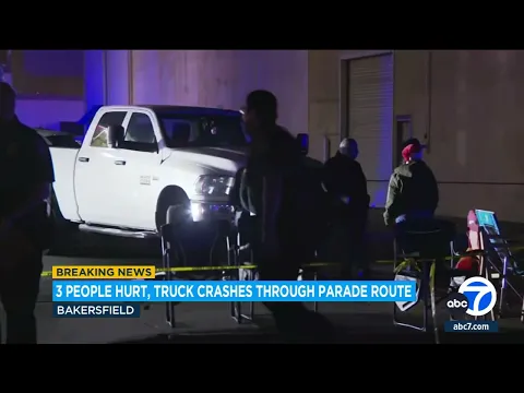 3 injured after man crashes pickup truck into Bakersfield Christmas parade route