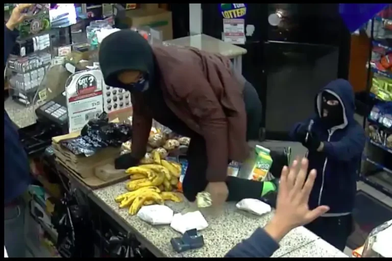 Video footage reveals deli workers fighting robbers during theft