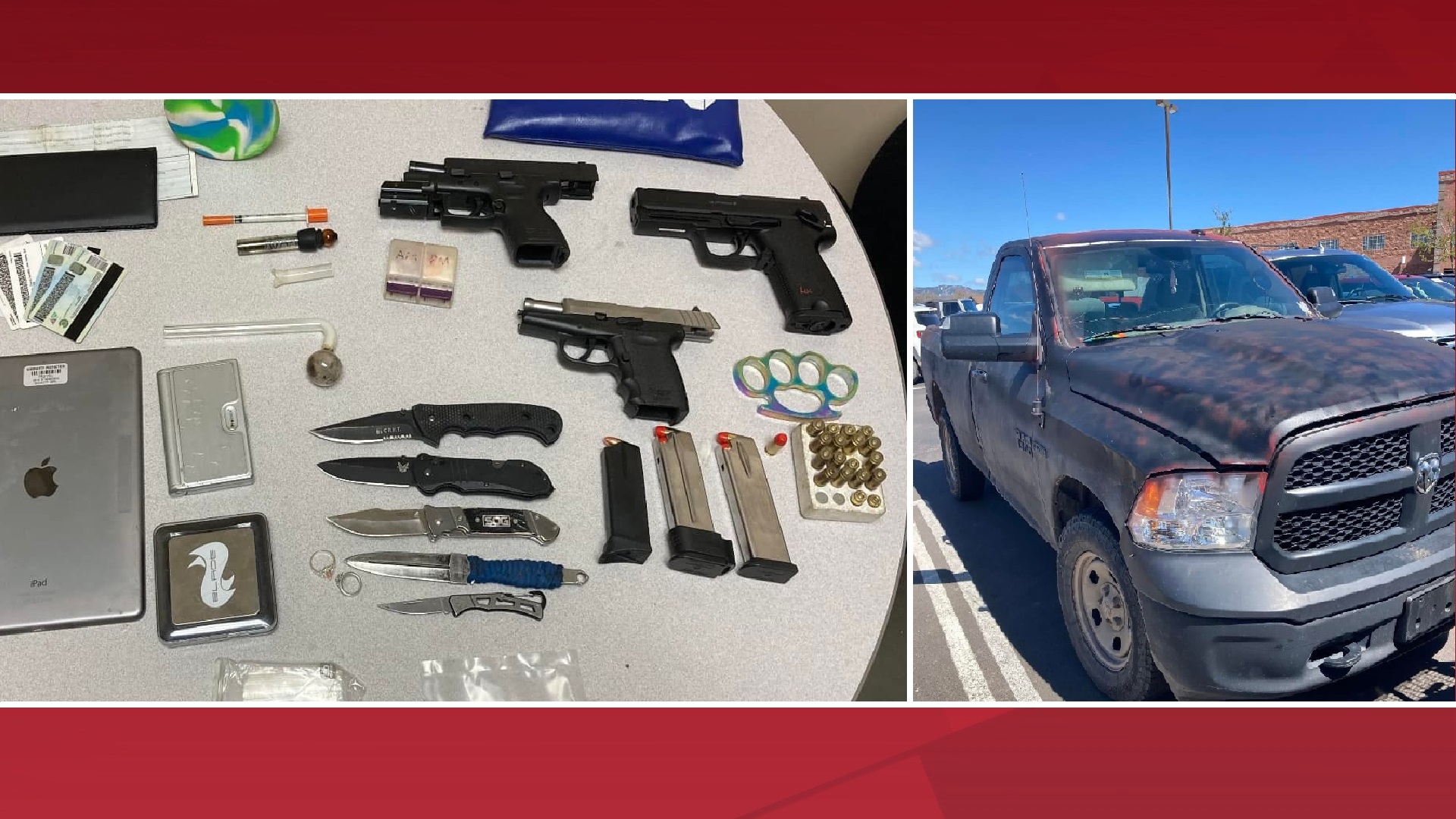 drugs, firearms, and stolen vehicle were recovered at Colorado Springs motel