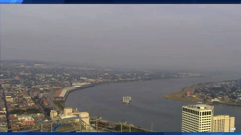 Heavy smoke fills the New Orleans air