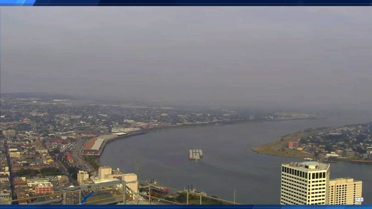 Heavy smoke filling the air in New Orleans