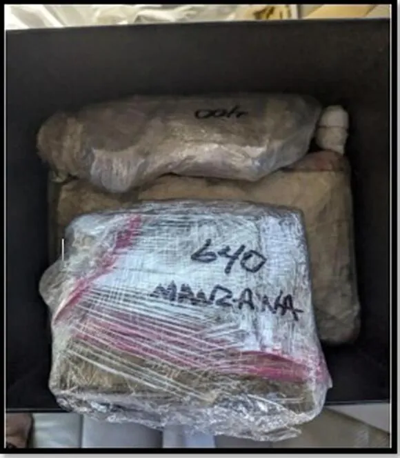 One of the packages Baez allegedly handed to the informer, officials said.
