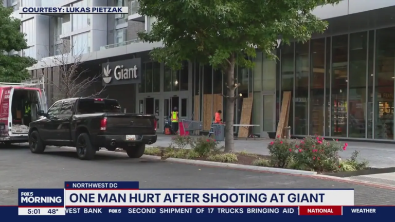 Man injured and windows shattered in shooting incident at DC Giant supermarket