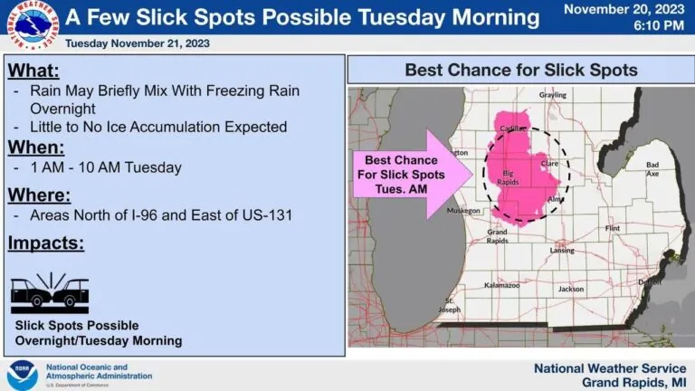 Part of Michigan could experience freezing rain during Tuesday’s commute