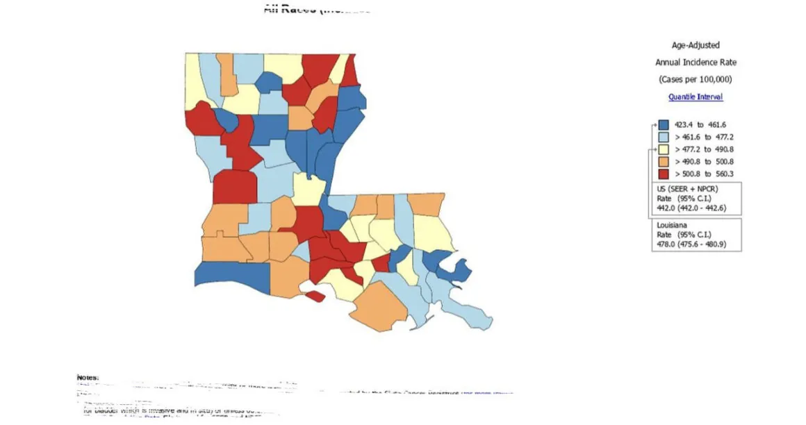 This Louisiana Parish Has the Highest Cancer Rate in the State (You Won