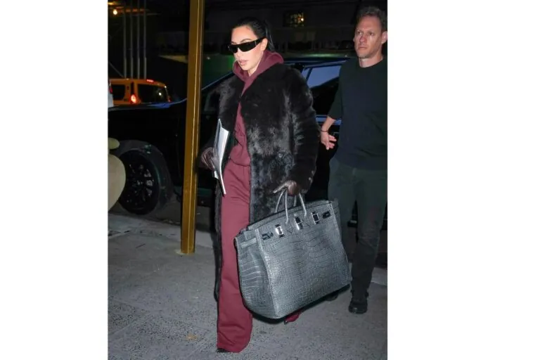 Kim Kardashian Turns Heads in New York City with Long Fur Coat and $110,000 Giant Birkin Bag