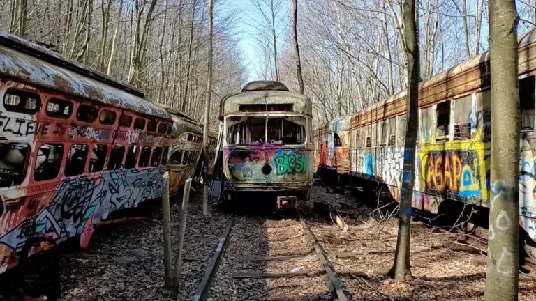 This Pennsylvania trolley graveyard that has been abandoned is horrifyingly eerie