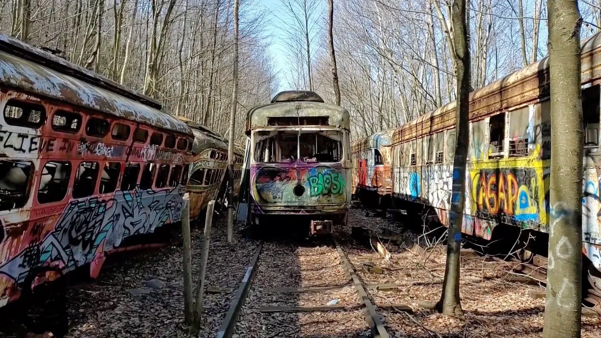 This Pennsylvania trolley graveyard that has been abandoned is horrifyingly eerie.
